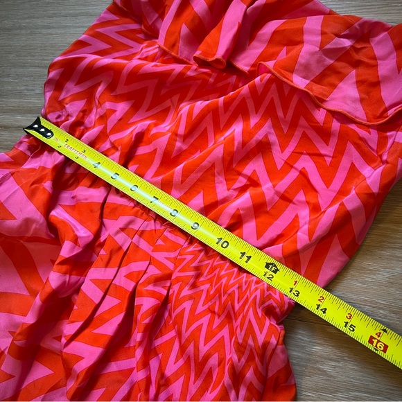 Amanda Uprichard Silk strapless Pink Orange Mini Dress M NWT - Picture 8 of 9